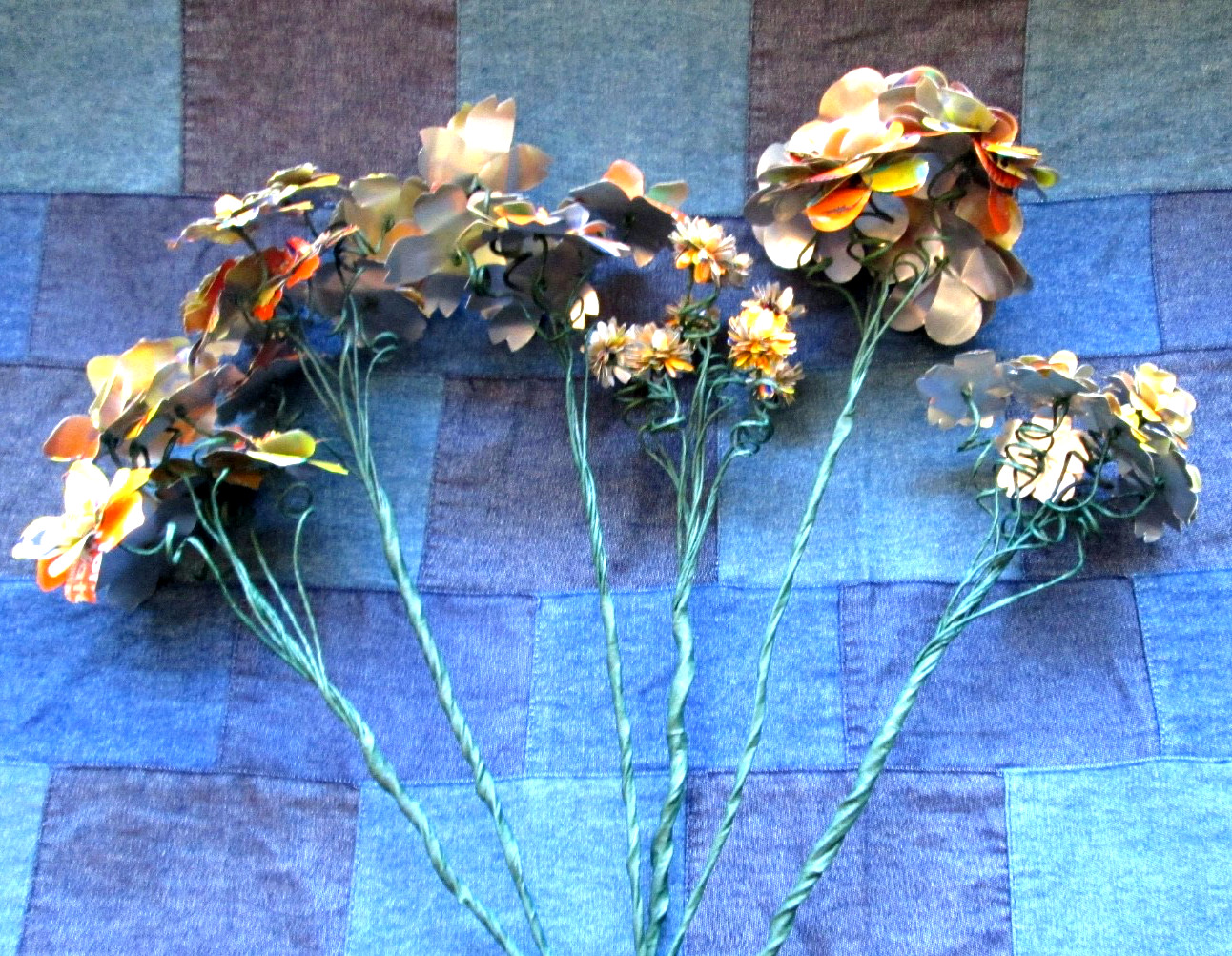 Flower Boquet Upcycled Flower Stems (x6 Yellow/Orange Stems) Weddings Gifts