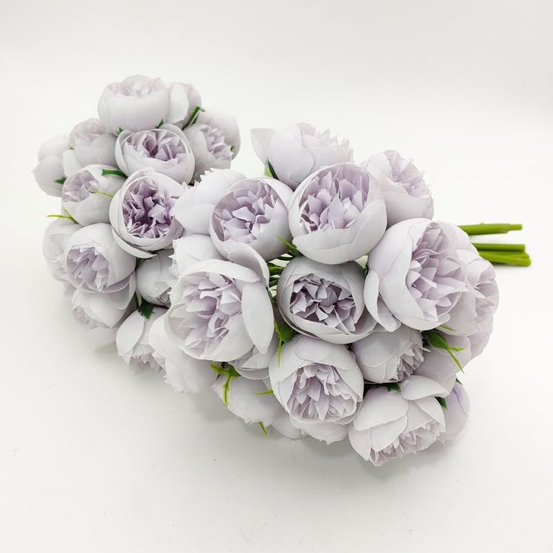 18 Pcs Ranunculus Artificial Flower 11.8″ and 54 Heads Faux Silk Ranunculus F…