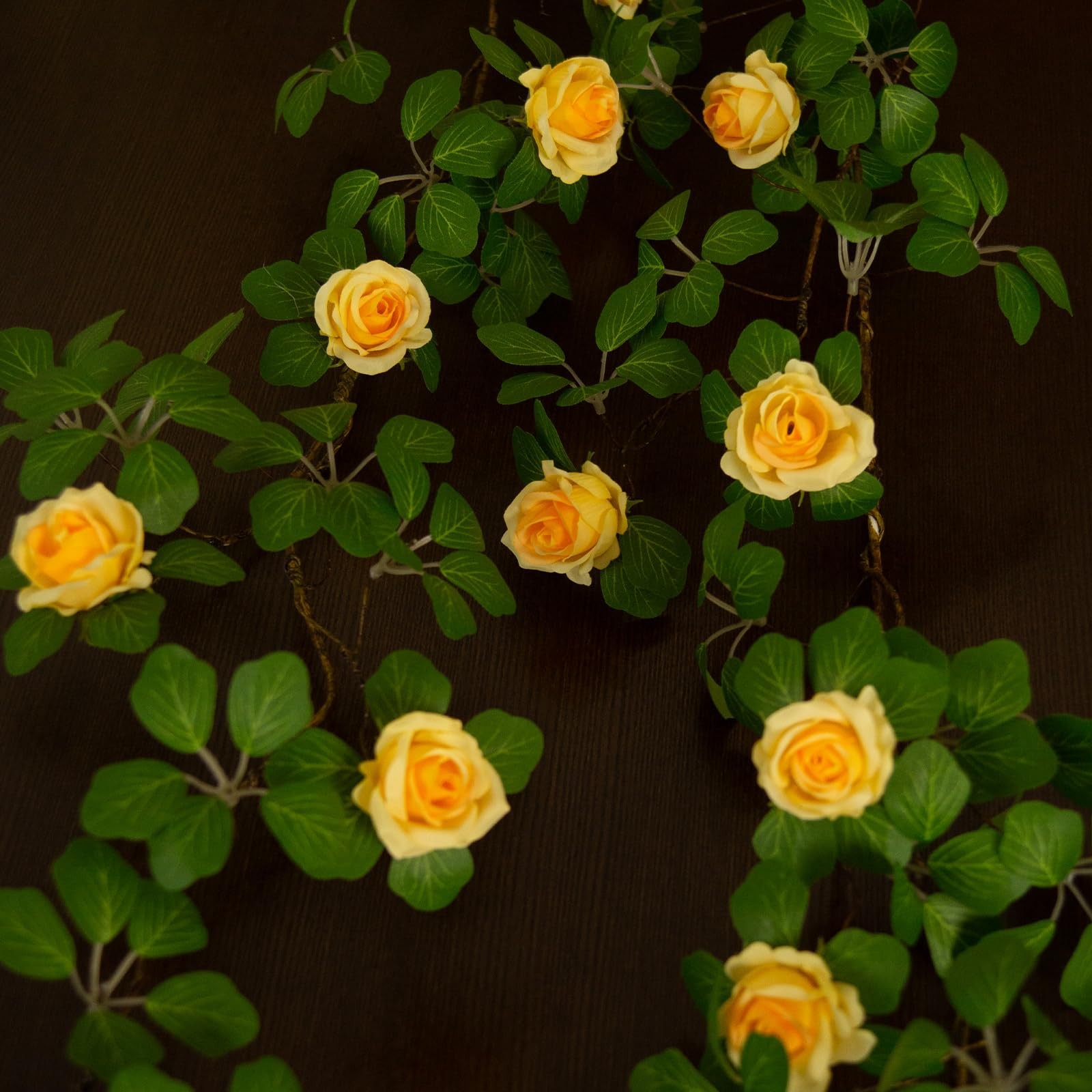 2Pcs x 6 Ft Bendable Artificial Rose Vine Yellow Flower Garland, Floral Vines…