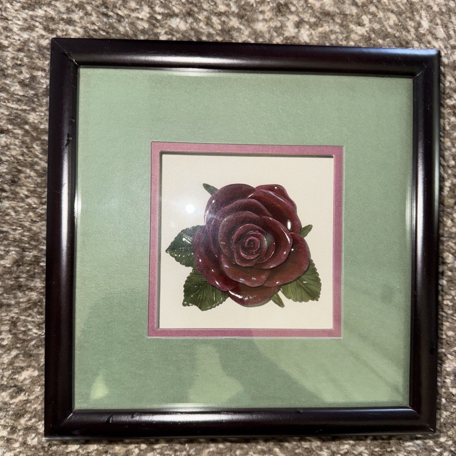 Bright Star Designs Porcelain Rose Shadow Box Wall Art Floral Decor