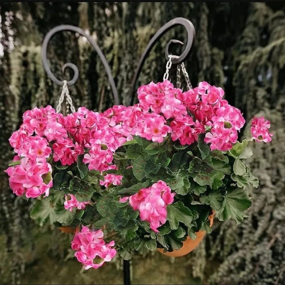 Plastic Begonia Flower 36cm Lifelike Home Office Table Decor for Any Occasion