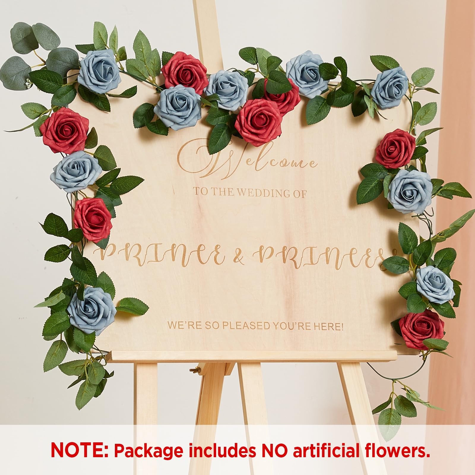 50 PCS Artificial Green Leaves Bulk Fake Rose Flower Greenery Wedding Decor