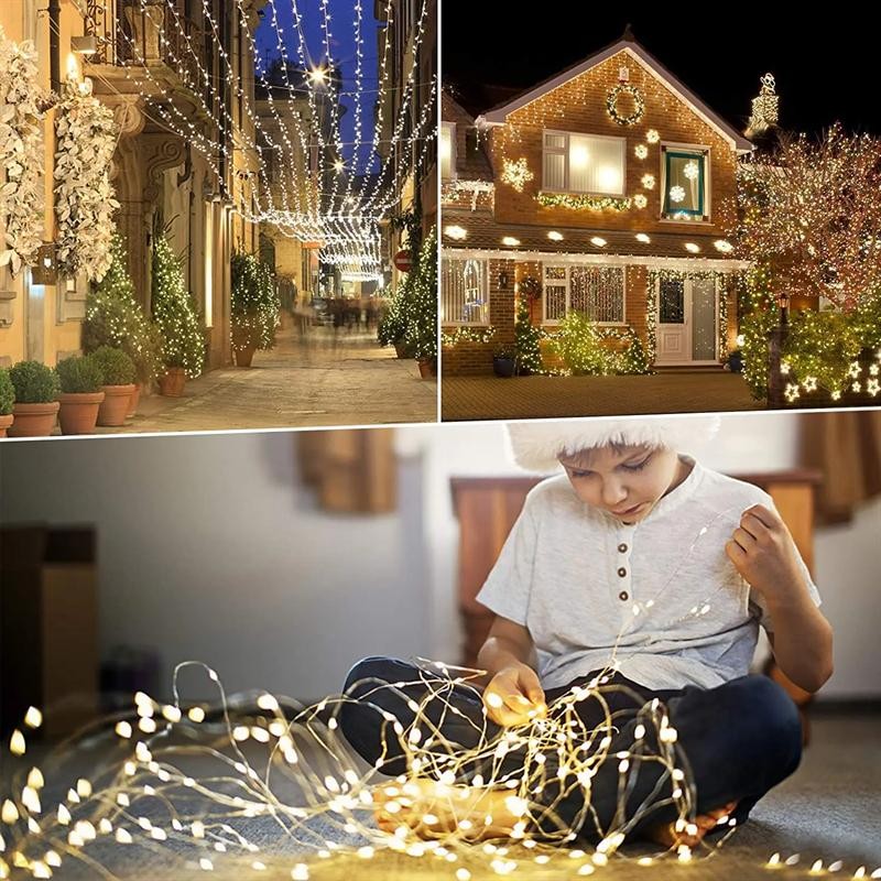 102m/52m/32m/22m/12m/7m Solar LED Fairy String Light Outdoor Festoon Lamp Garden