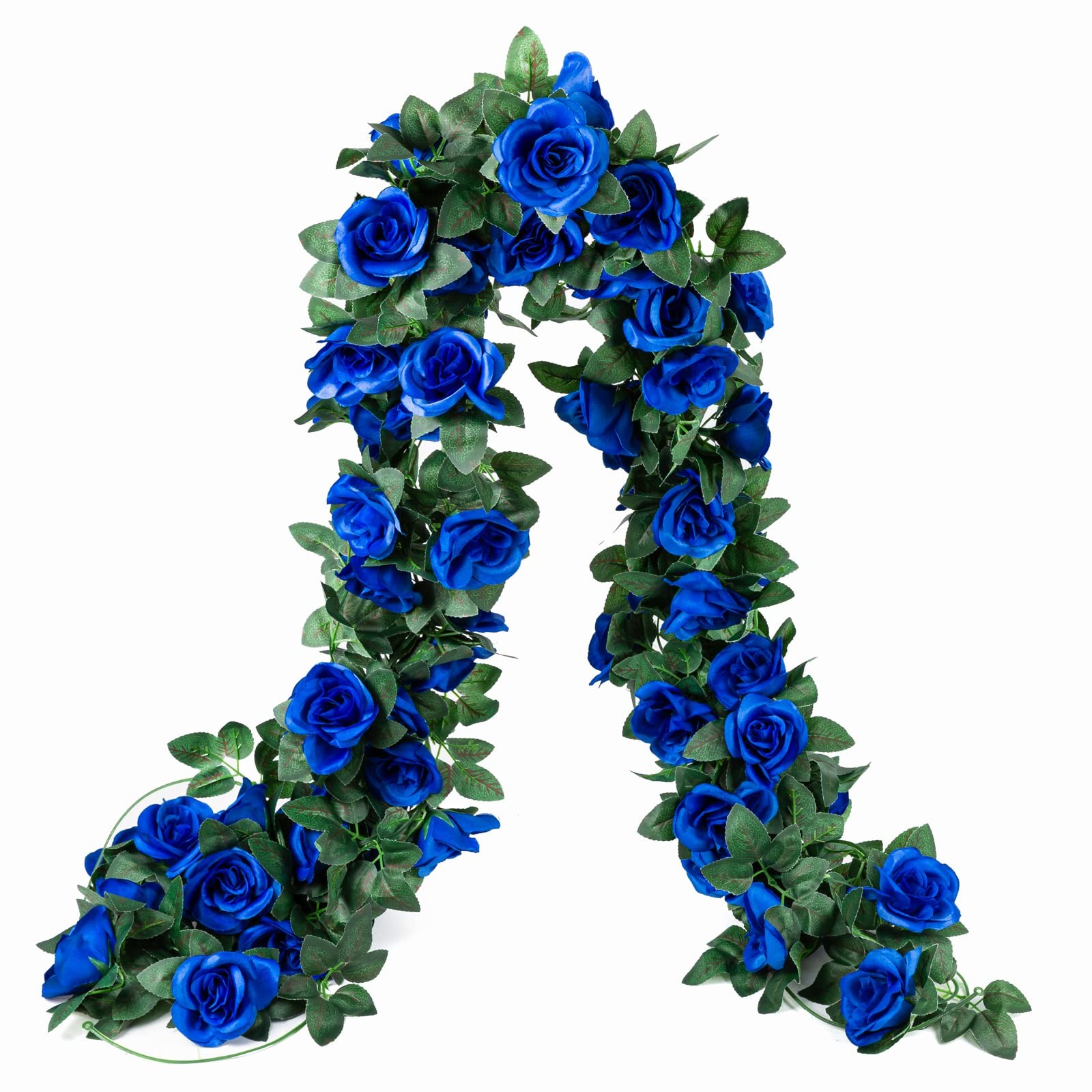 OWPFJG 2 Pack 16FT Artificial Rose Vine Fake Flowers Garland Hanging Silk Ros…