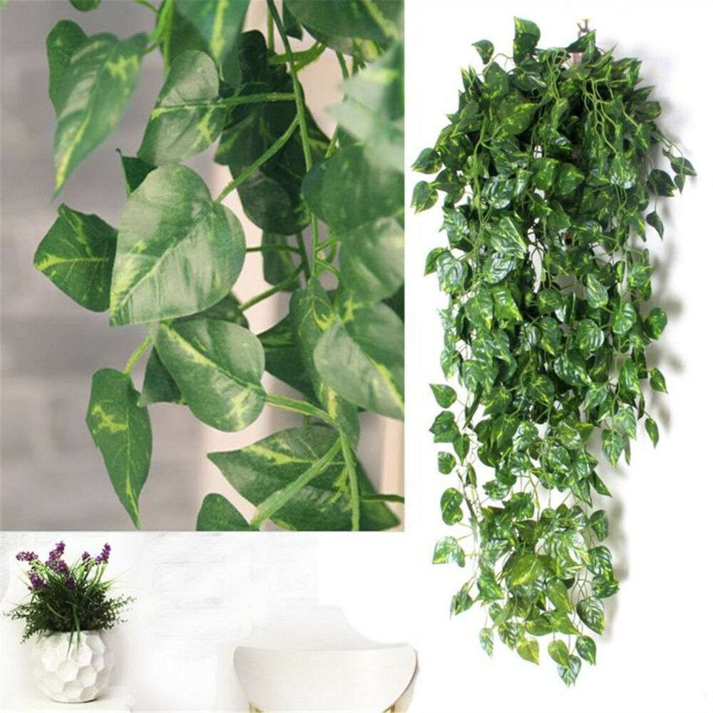 2Pcs Set Artificial Ivy Leaf Plants Fake Hanging Garland Plants Vine Home Decor