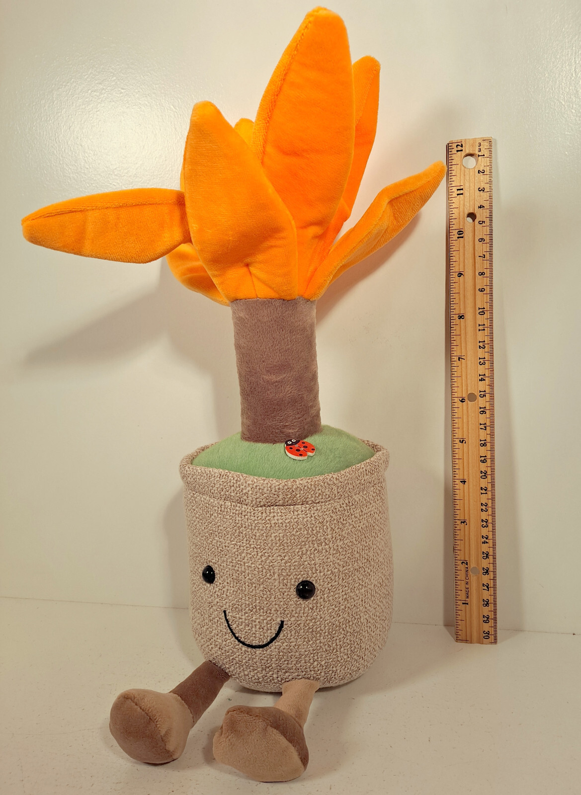 Orang Plush Flower Pot Succulent Tree Happy Plant Doll Stuffed Desk Window Decor