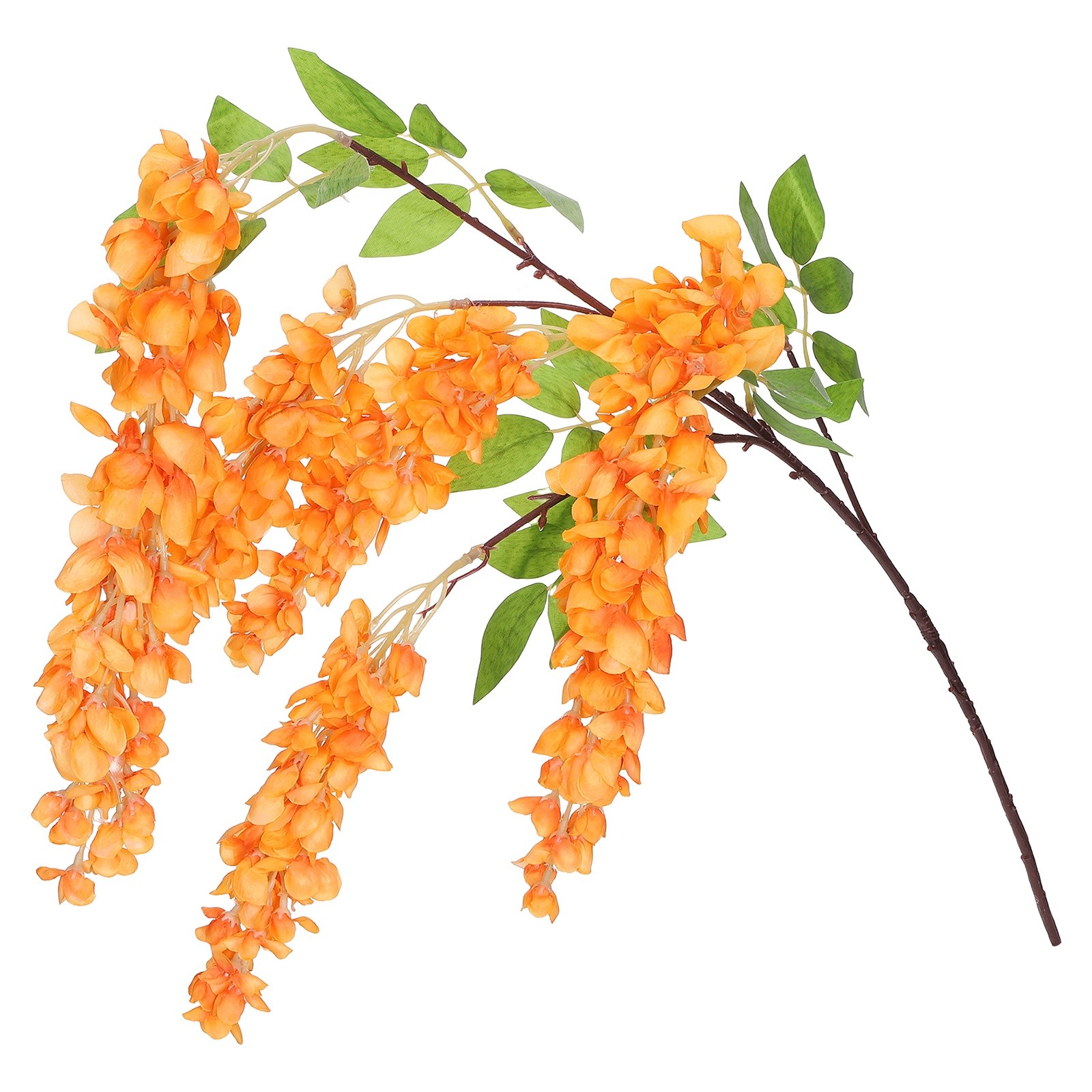 Artificial Wisteria Hanging Flowers 3.9 ft Fake Hanging Floral Orange