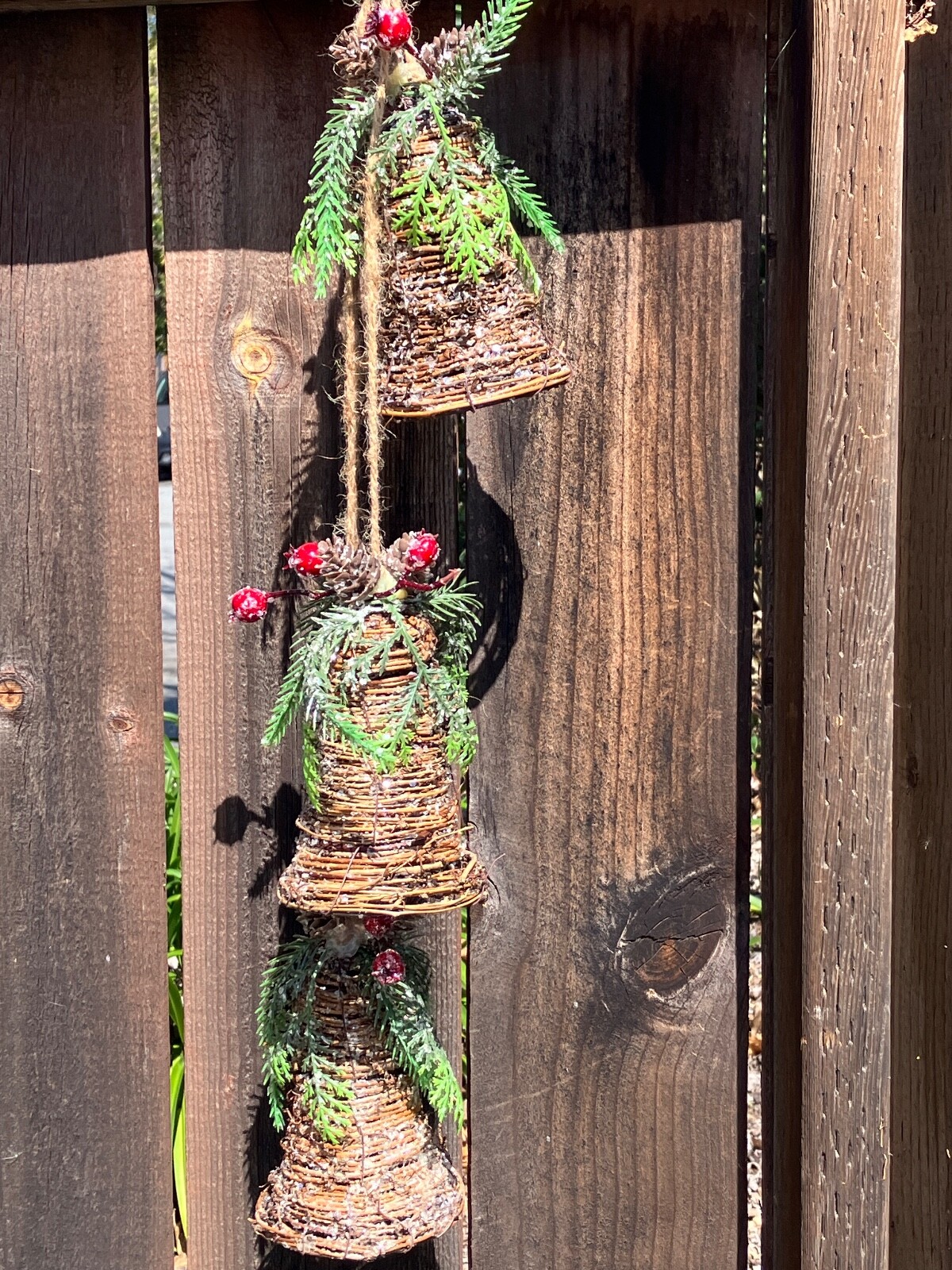 “CHRISTMAS SHOPPE”, PEGGED TREE DECOR RUSTIC COUNTRY FOR HOLIDAY DECOR.