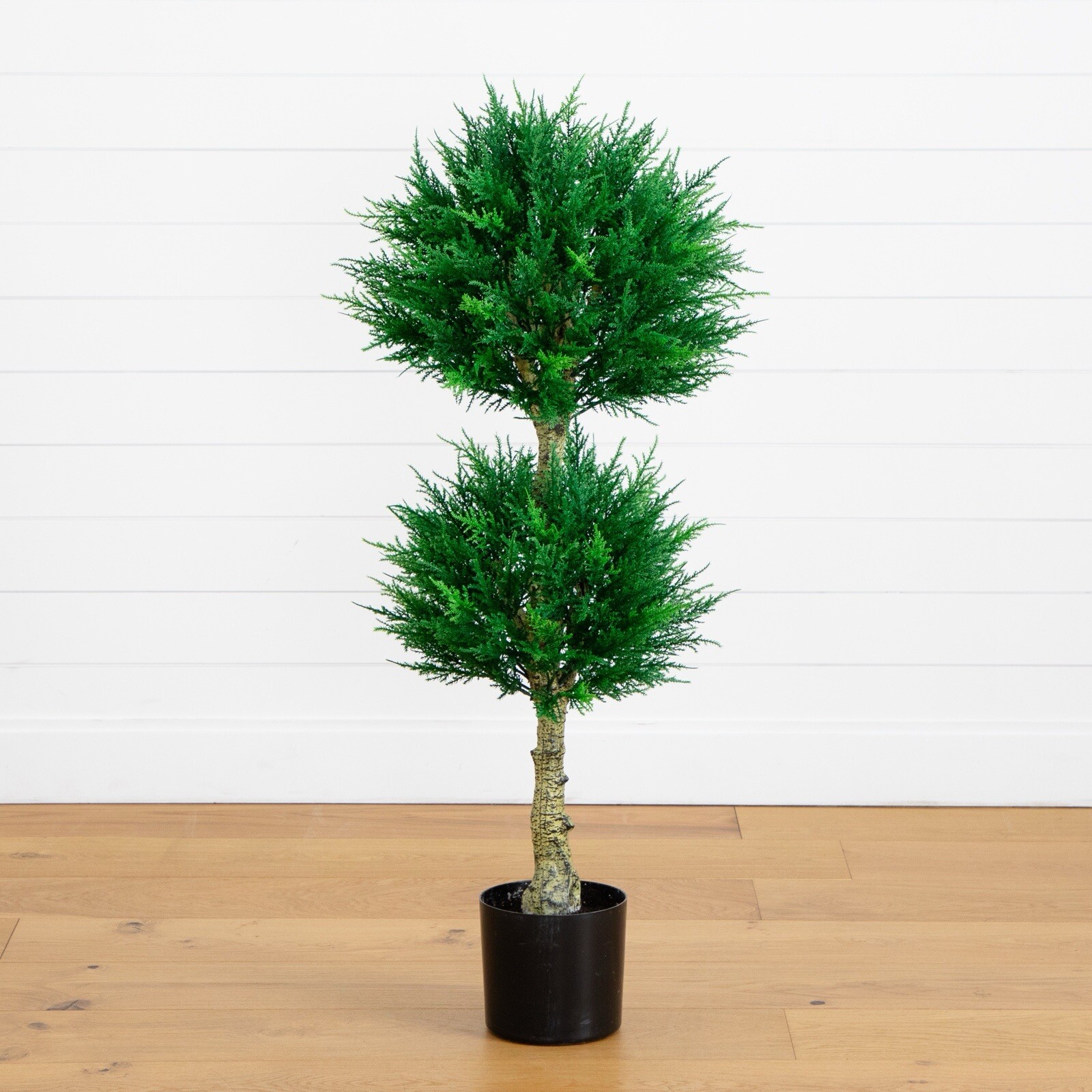 4’ Topiary Double Ball Cypress Artificial Tree UV Indoor/Outdoor. Retail $190