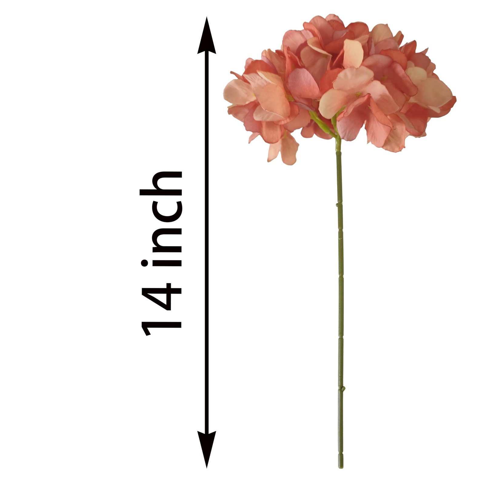 7.1”Hydrangea Silk Flowers Coral,10Pcs Artificial Silk Hydrangea Heads,81 Pe…
