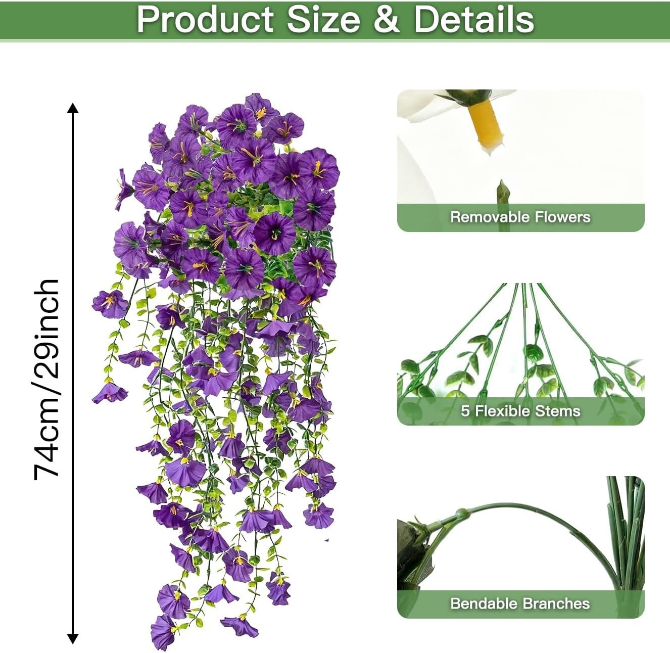 Artificial Flowers for Outdoors Fake Morning Glory Hanging Flower Decoration,…