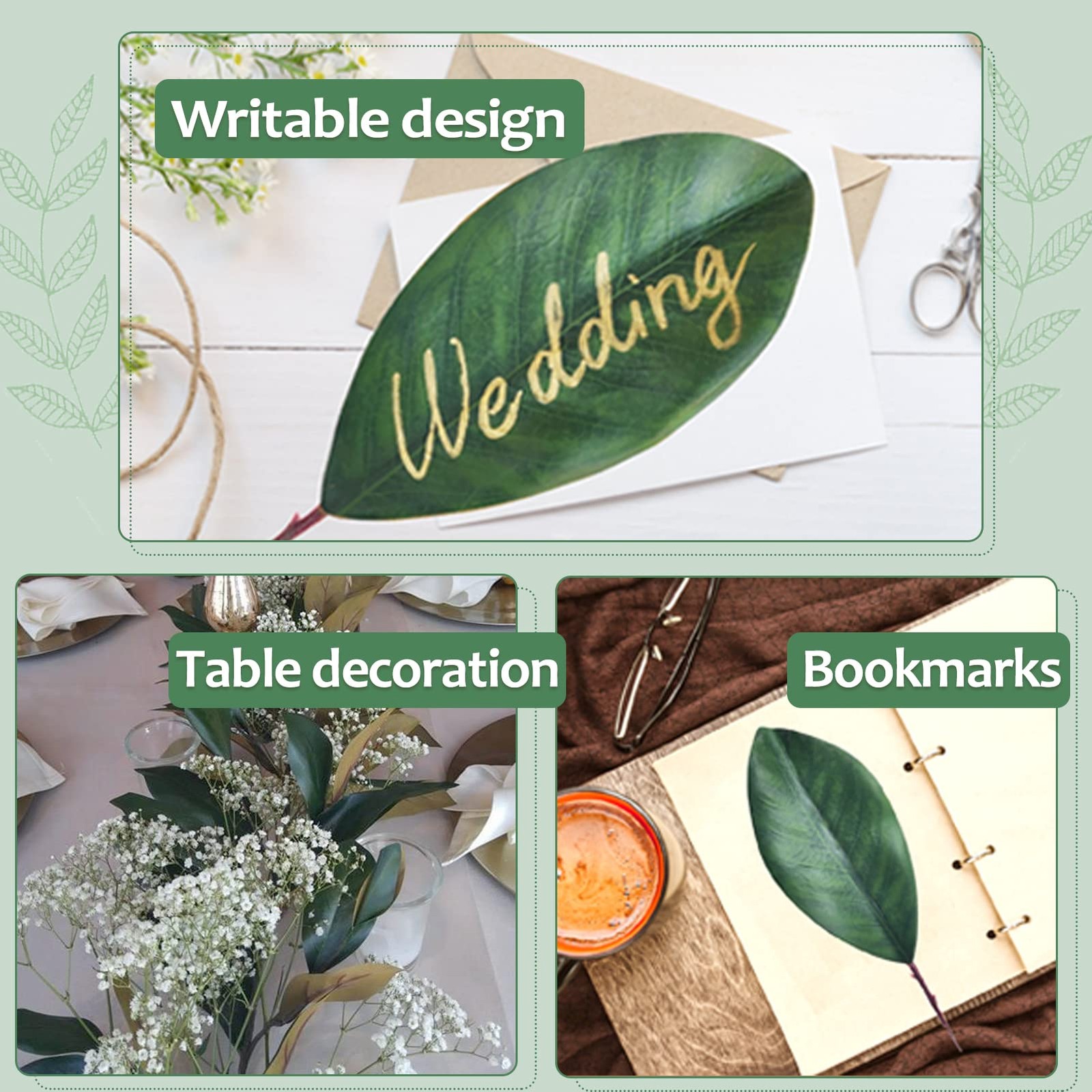 Artificial Magnolia Leaves Fake Green Magnolia Leaves For Wedding Decorations