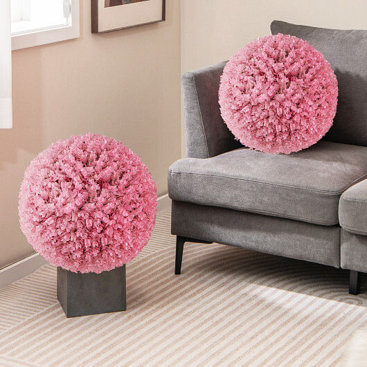 17.5 Inch Faux Purple Eucalyptus Decorative Balls with 7 Layers Leaves for Backy