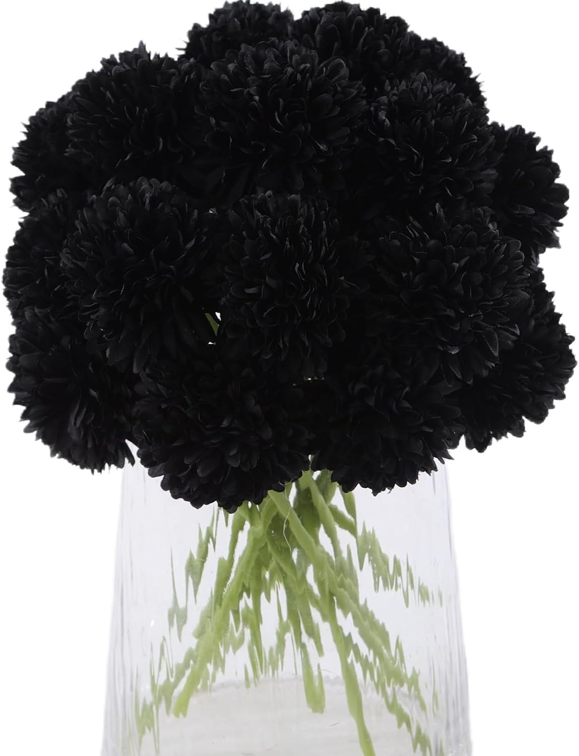 20pc Artificial Chrysanthemums Flower Silk Faux Mums Bouquet w/ Stem Decor Black