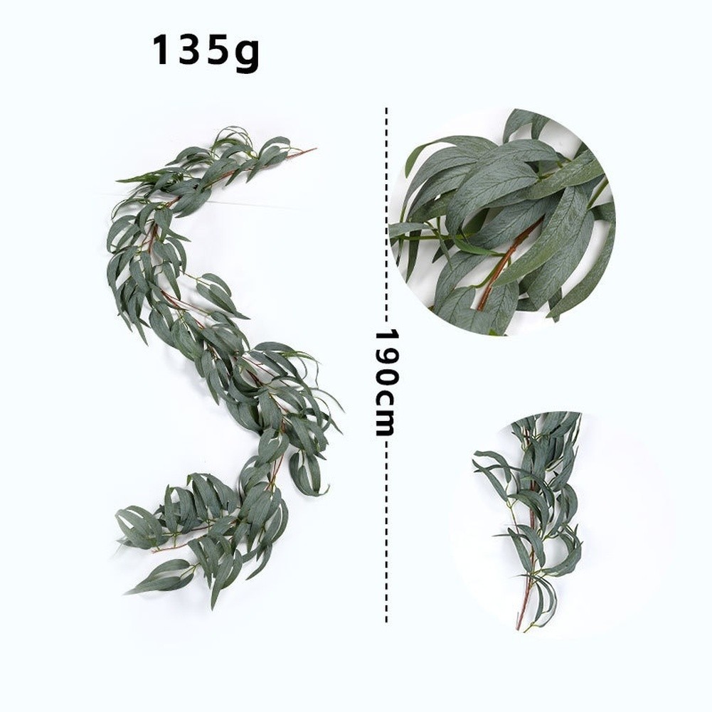 Artificial Eucalyptus Leaves Vine Rattan Fake Greenery for Wedding Table Home