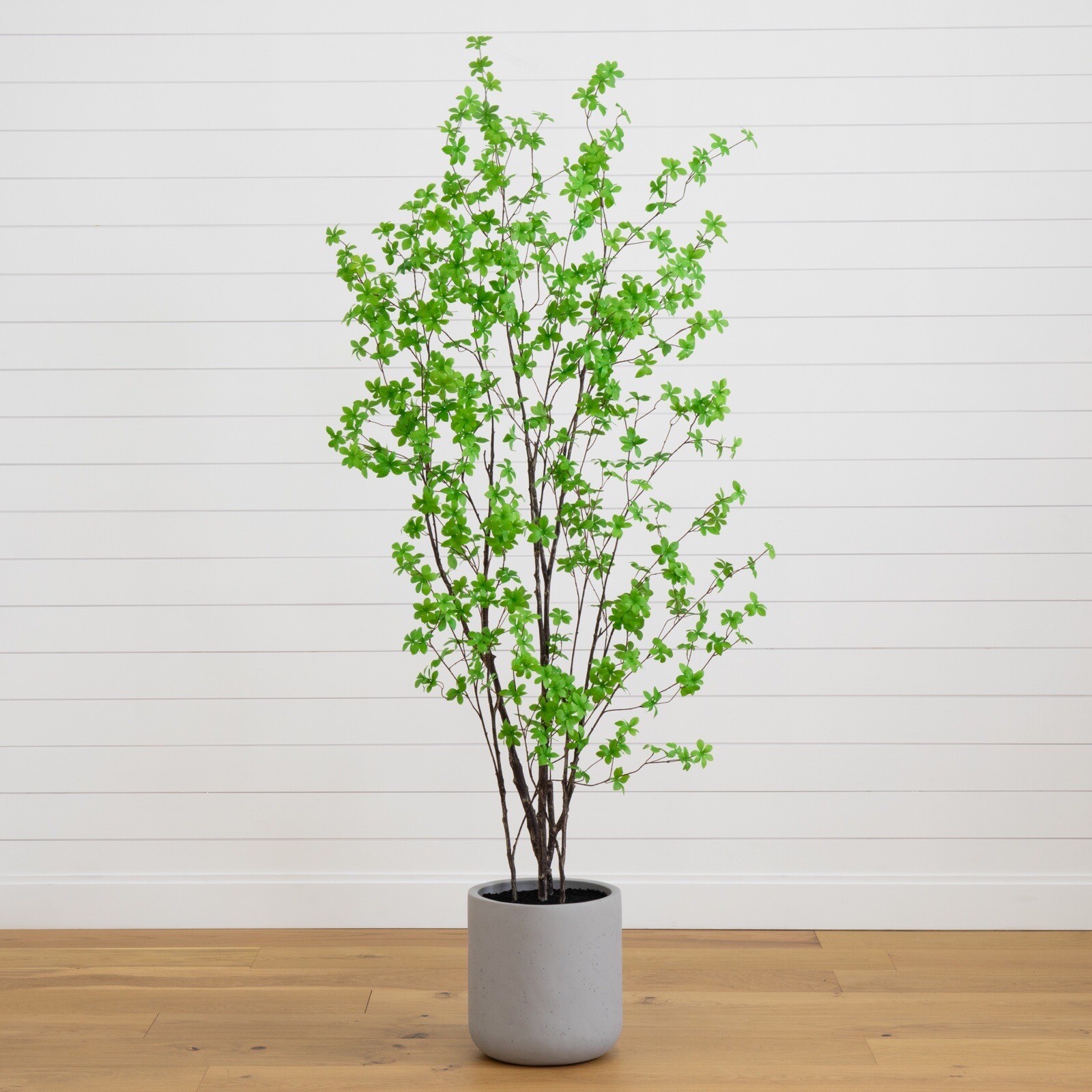 7’ Artificial Enkianthus Tree with Stone Planter Home Decor. Retail $549