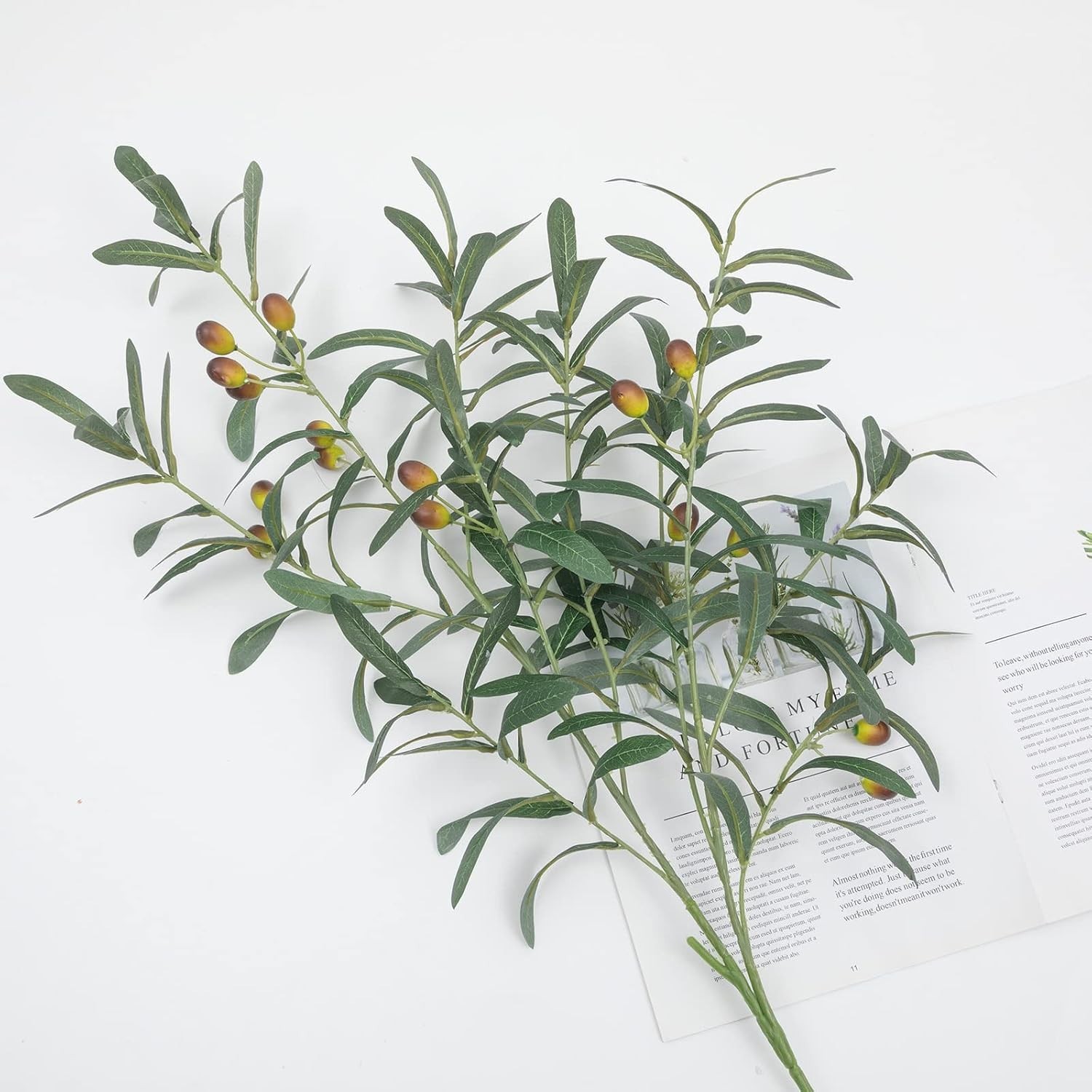 Elegant 39″ Artificial Olive Stems – Perfect for Weddings and Home Styling