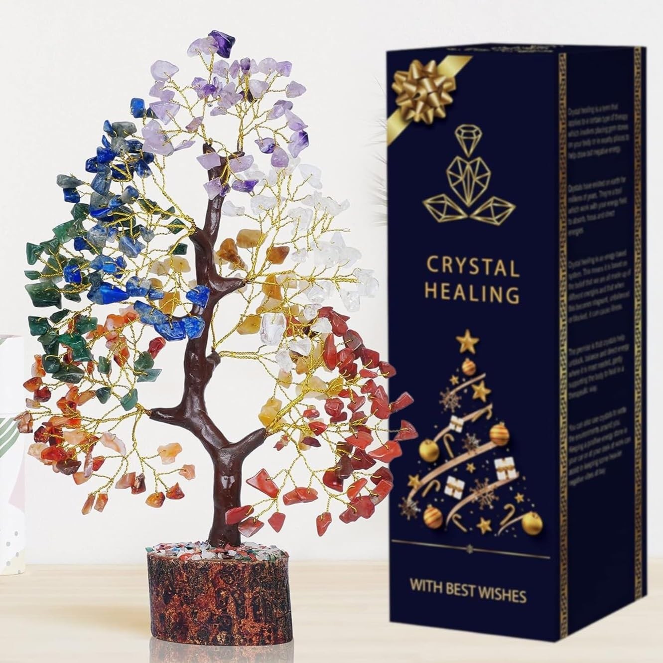 7 Chakra Tree of Life Crystals Healing Stones Positive Energy Home Decor Gifts