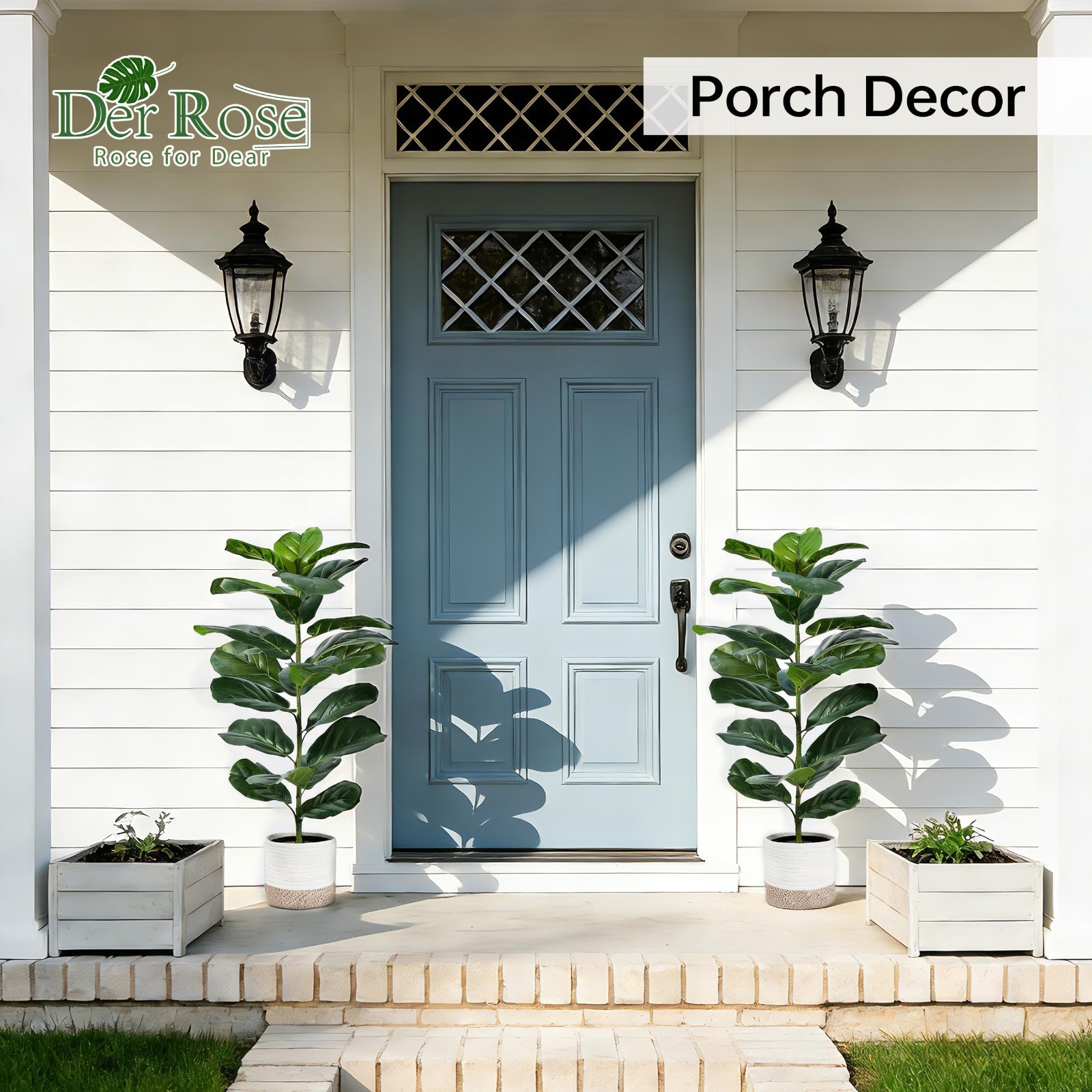 30″ Artificial Fiddle Leaf Fig Tree – 2 Pack, Realistic Indoor/Outdoor Fake Plan