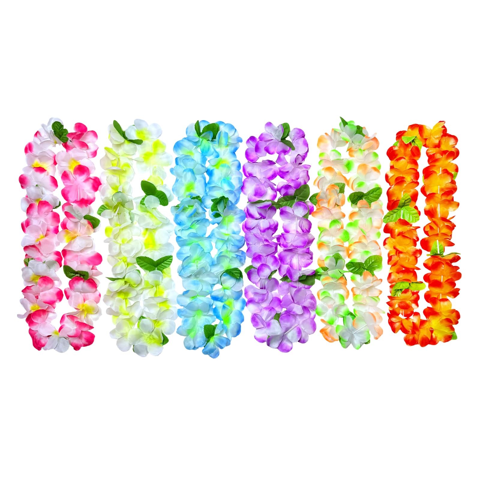 6 Counts Hawaiian Leis for Luau Party Supplies, Tropical Flower Lei Decoratio…