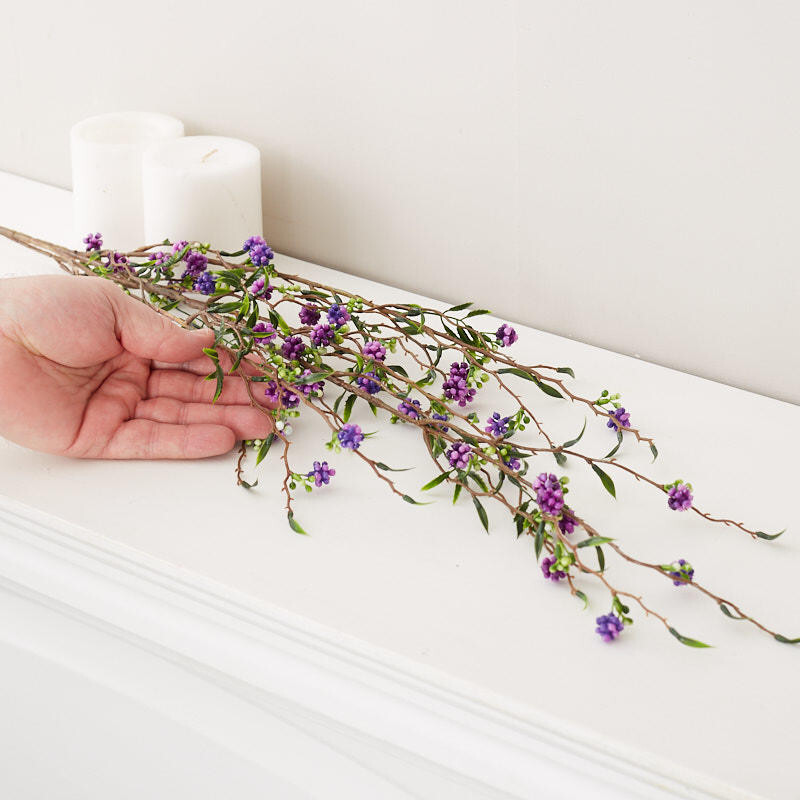 Set of 2 Purple and Green Artificial 35-1/2″ Berry Sprays