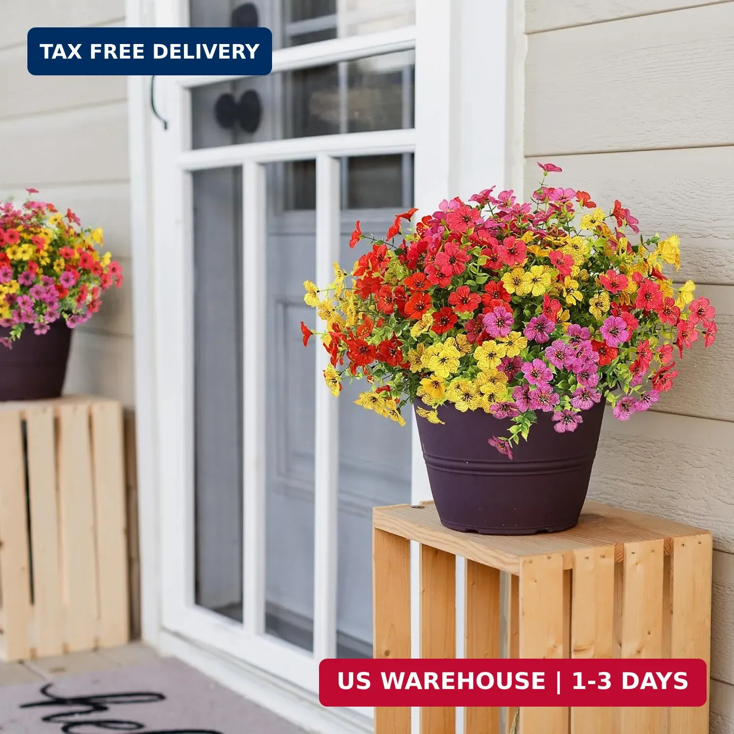 Sggvecsy Artificial Flowers for Outdoors 12 Bundles Realistic Faux Plants UV Res