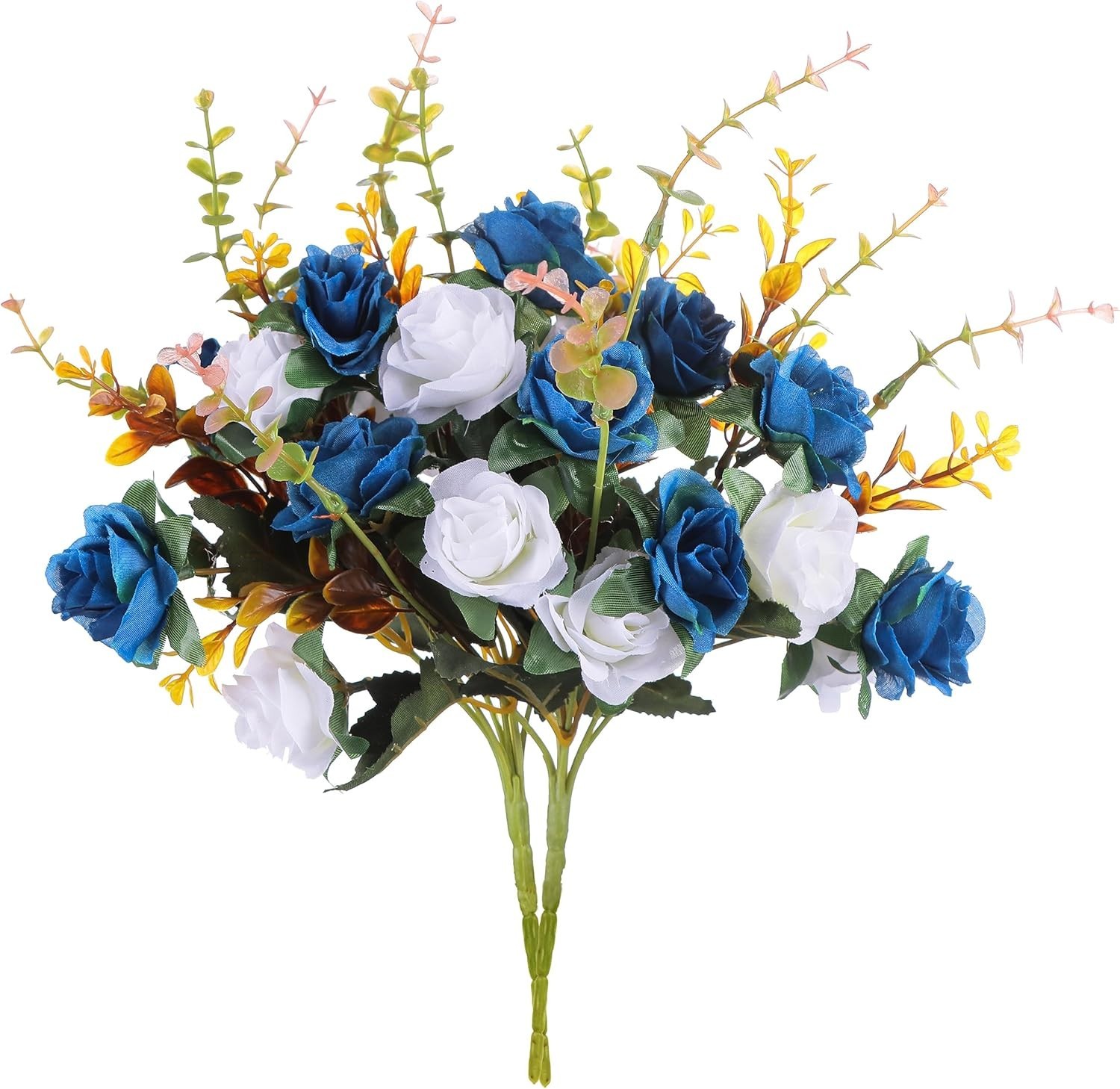 Elegant 24-Piece Dark Blue Silk Roses – Perfect for Home, Weddings, and Events