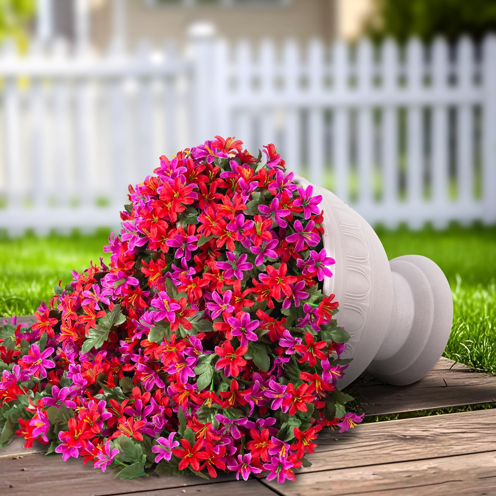 Artificial Lily Flowers for Outdoors Fake Hanging Flower Vines for Outside De…