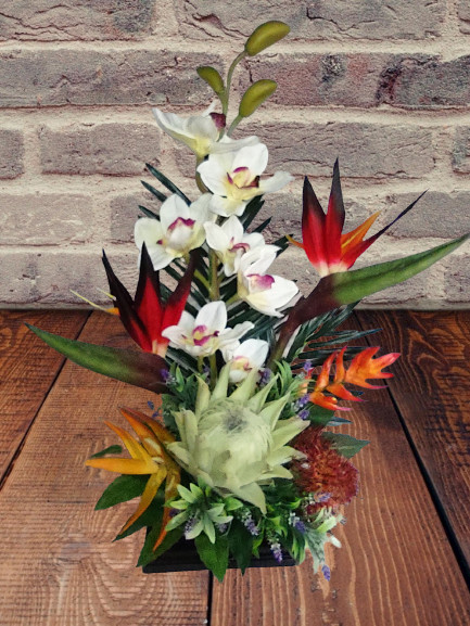 Artificial Tropical table centerpiece