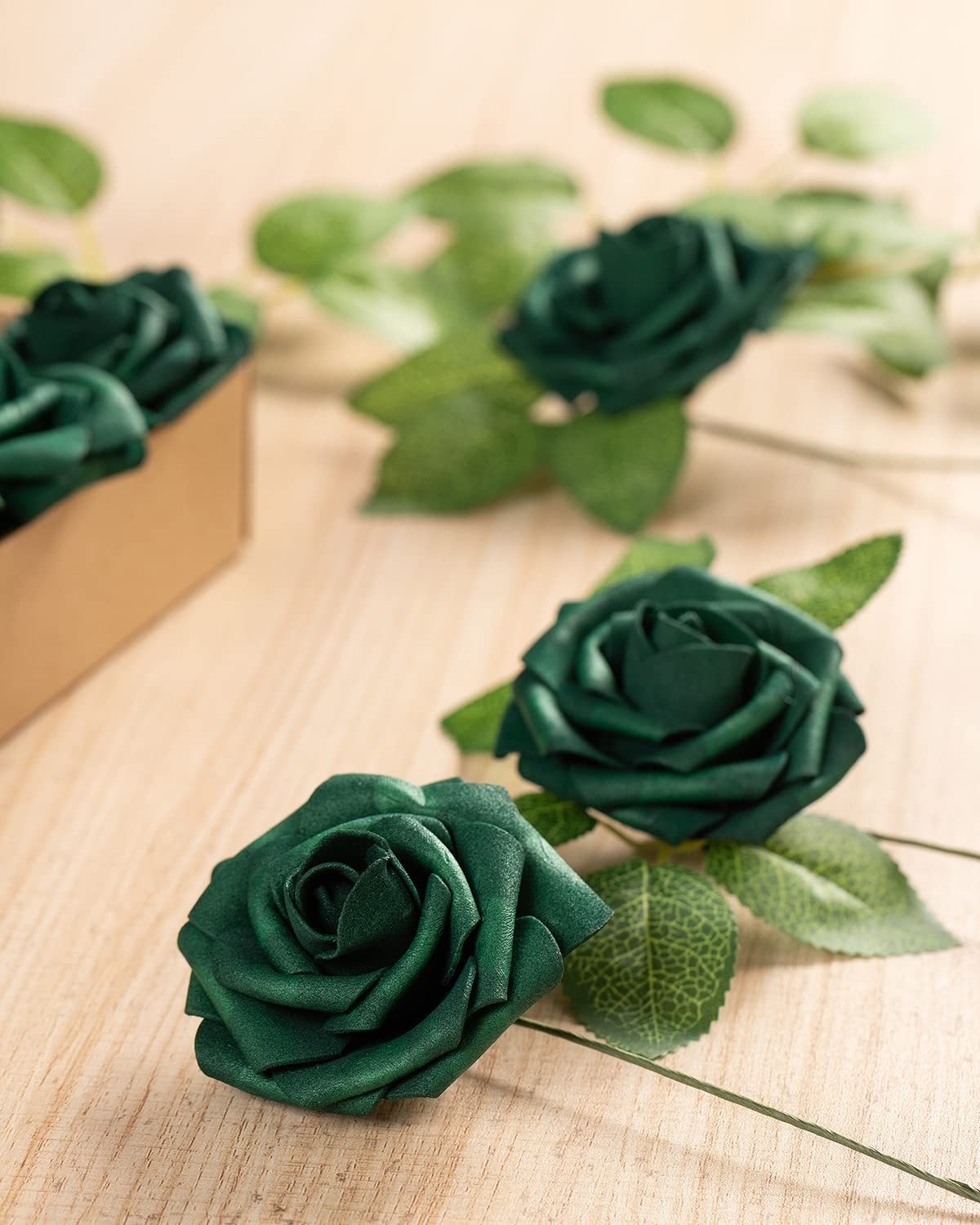 25Pcs Artificial Roses Flowers Fake Roses with Stems Real Touch Foam Flowers …