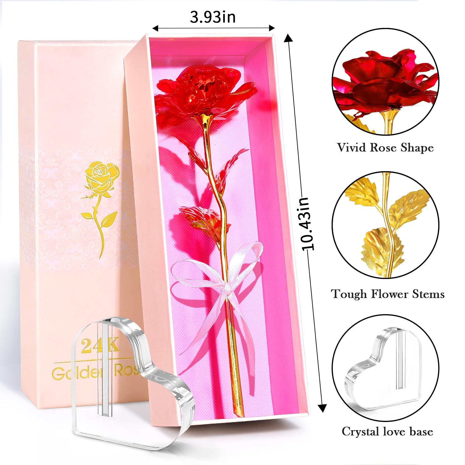 Mothers Day Mom Gifts for Grandma, Artificial Forever Flowers Galaxy Glass Et…
