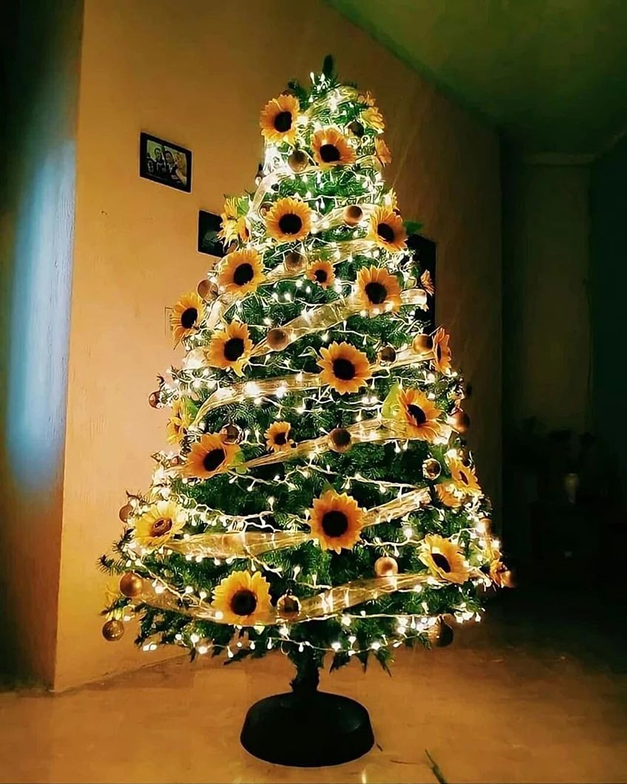 Yellow Sunflower Artificial Fake Silk Flower Bouquet Box Set Centerpiece Decor