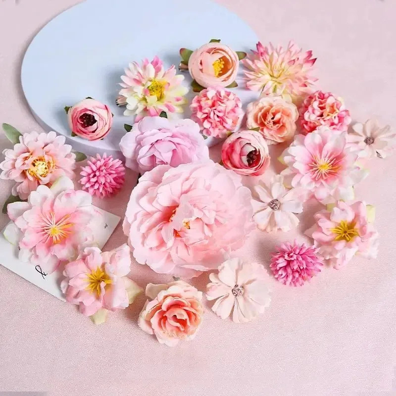 3/21Pcs Mixed Artificial Flowers Silk Rose Fake Flowers for Home Room Wedding De
