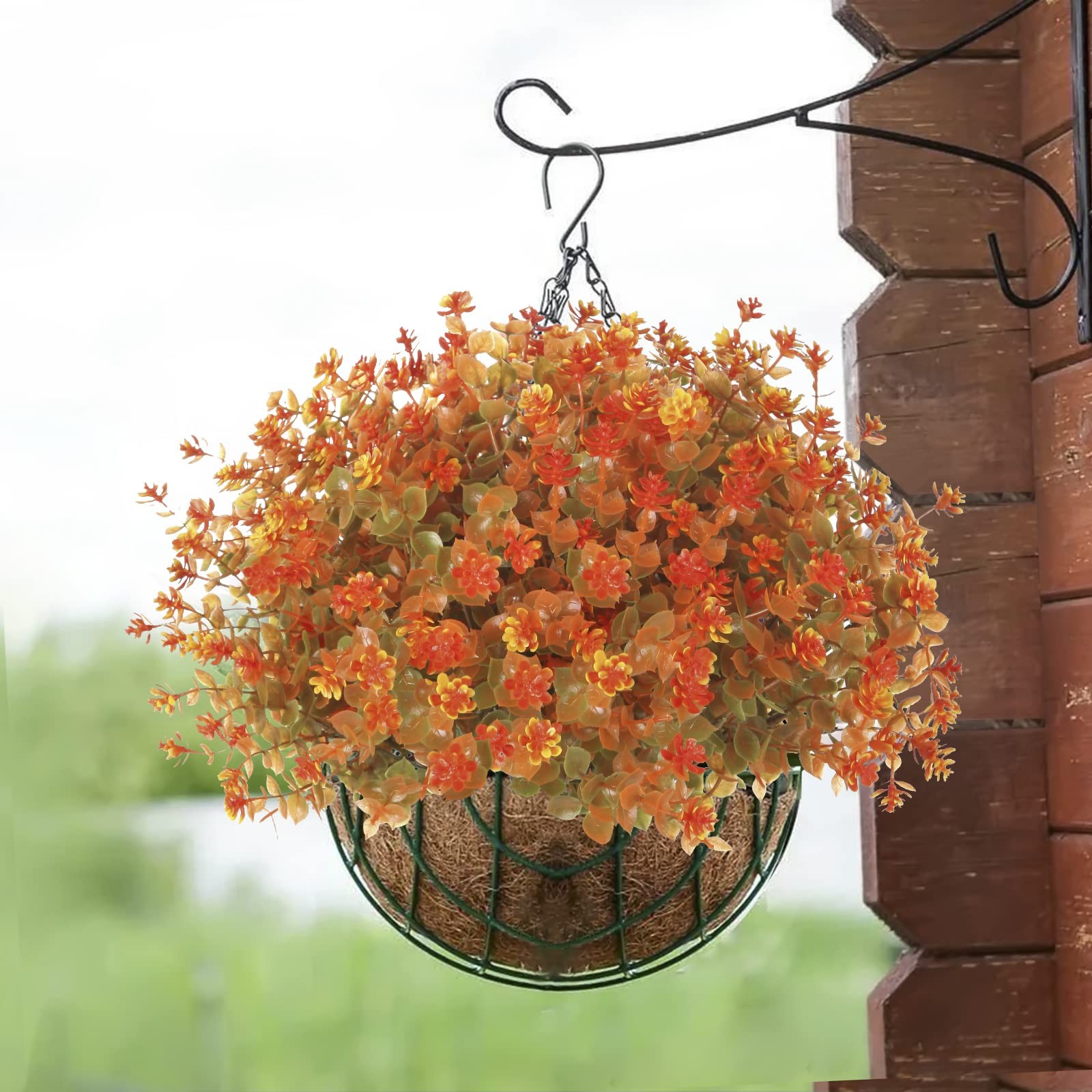 10 Pcs Outdoor Artifical Flower Uv Resistant Fake Plants Faux Plastic Floral …