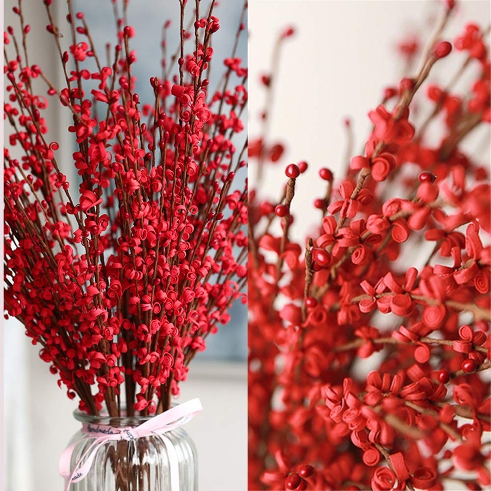 Wootkey10 Pcs 29.5″ Long Jasmine Flowers Artificial Red Patriotic Flowers Ste…