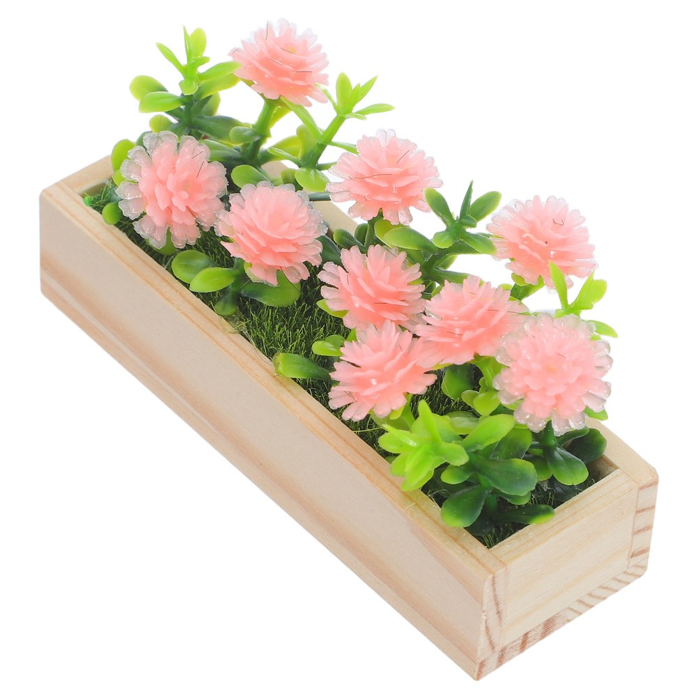 Miniature Flower Bed Simulation Floral Arrangement Box DIY Potted Planter for