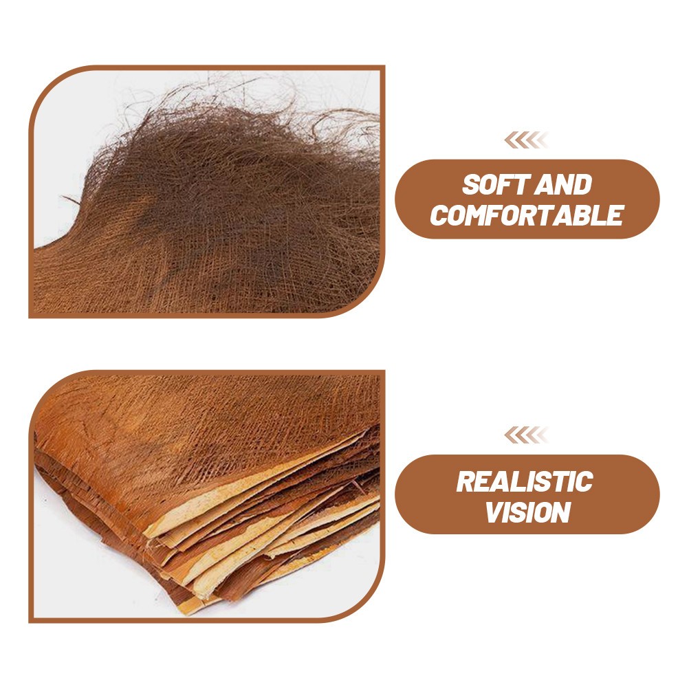 5 Sheets Brown Natural Palm Fiber Garden Decor for and Home Decorations