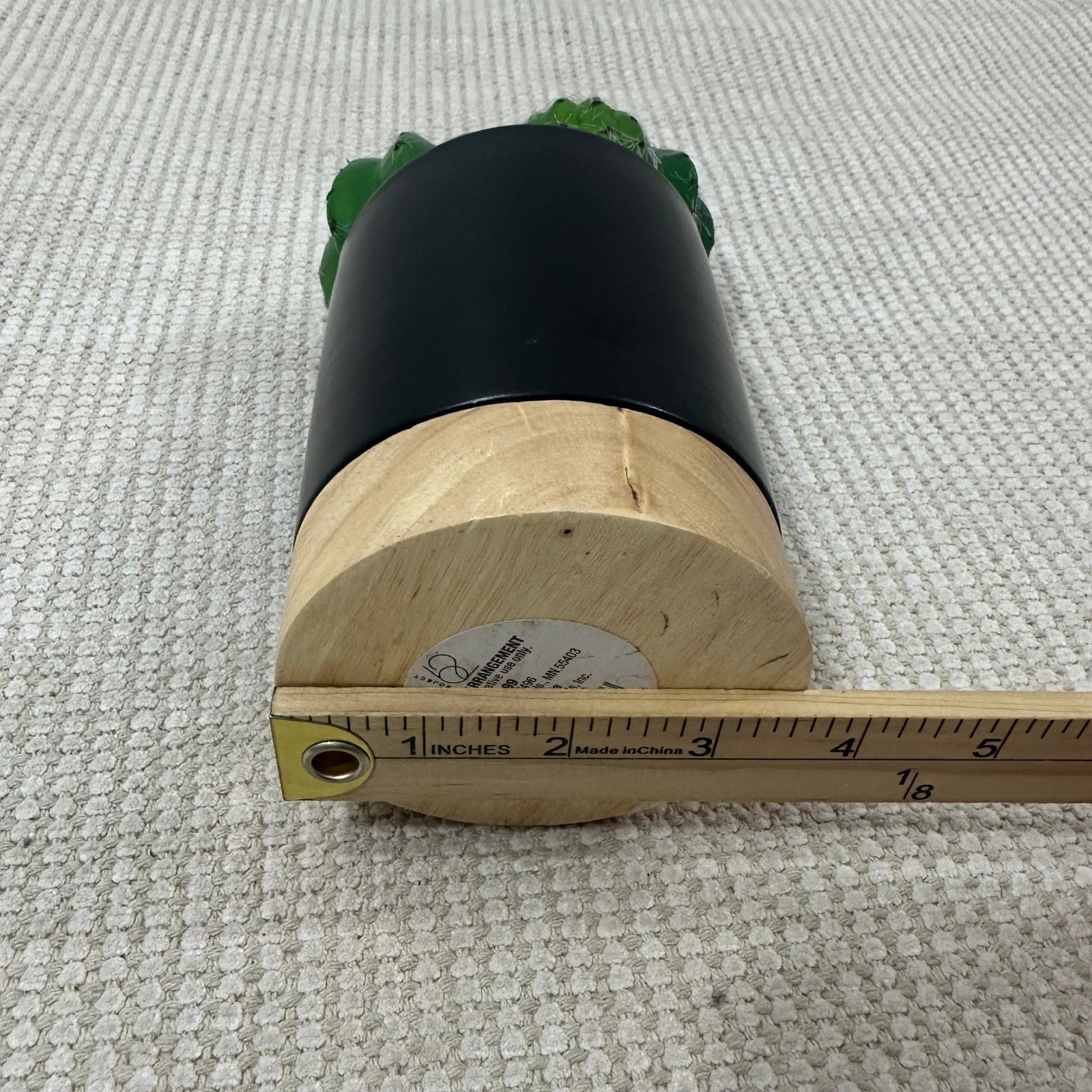 Project 62 Faux Cactus Tabletop Arrangement Black Pot Wood Base 8.5 Inch Green