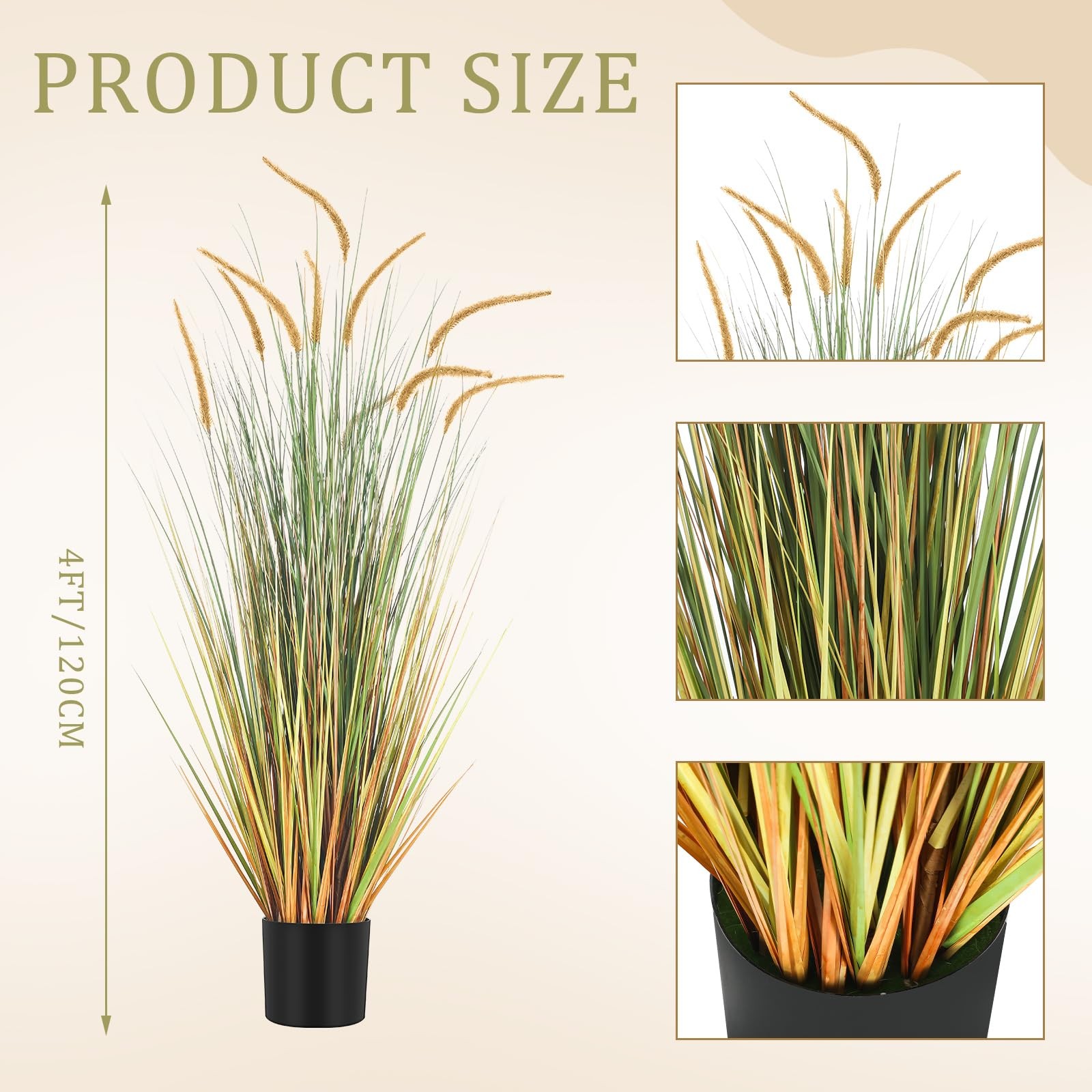 Best Jexine 2 Pieces Faux Plants Outdoor 4 ft Tall Artificial Grass Plant Potted