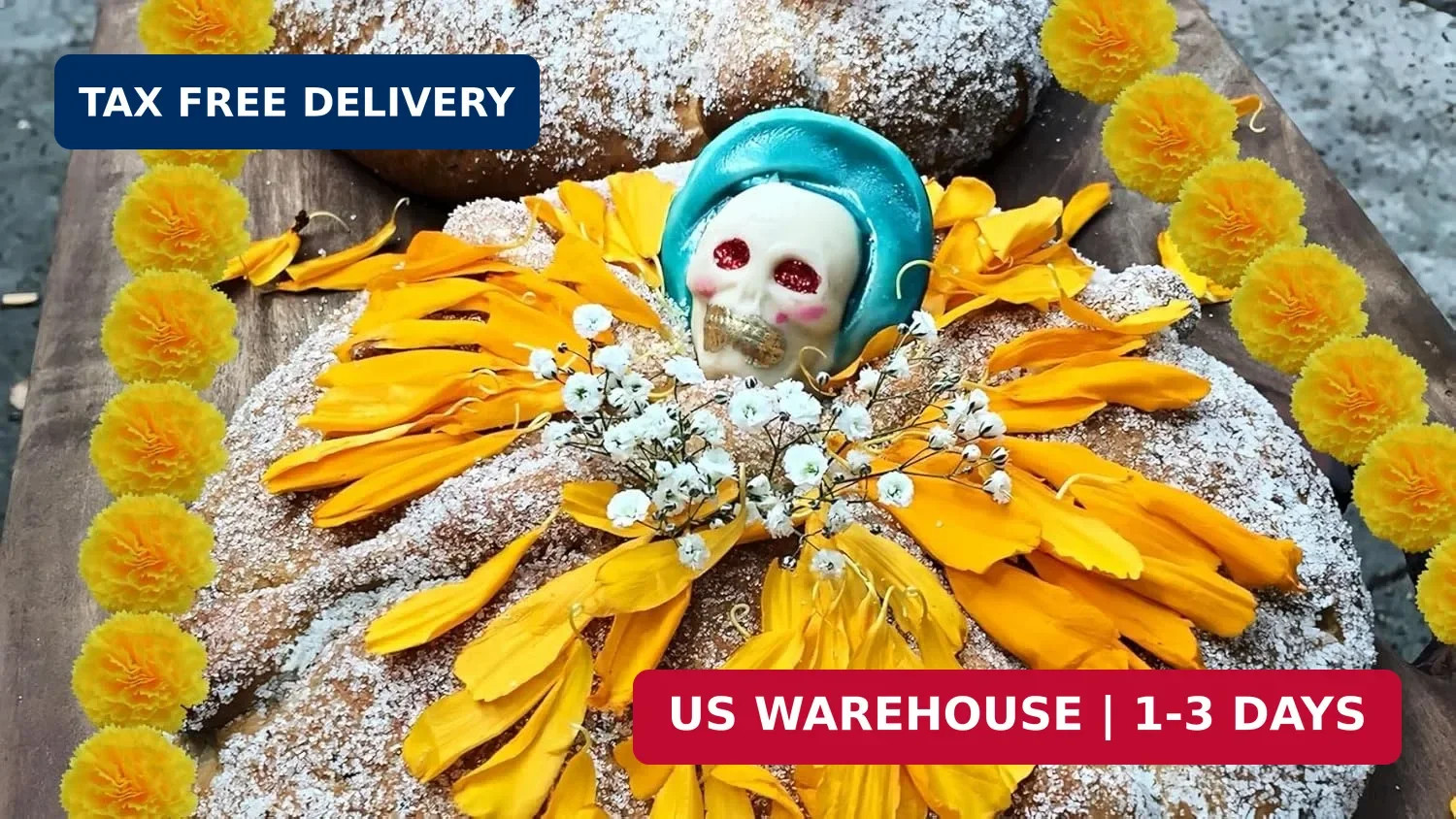 Artificial Marigold Flowers, 60 Pcs Silk Flowers Yellow Marigolds for Day of The