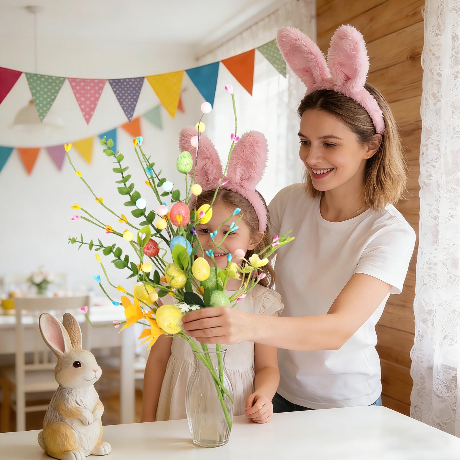 Easter Decorations for Home,Easter Flowers Artificial Farmhouse Easter Garlan…