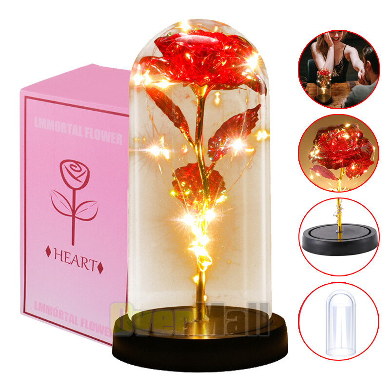 Galaxy Rose Flower Gift for Mom from Son, Daughter – LED Light Glass Flower 2025