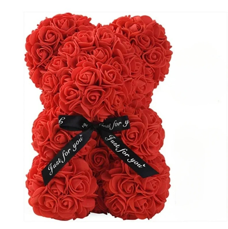 1pcs Eternal Rose Teddy Bear 25cm Artificial Flower Gift for Valentine’s Day