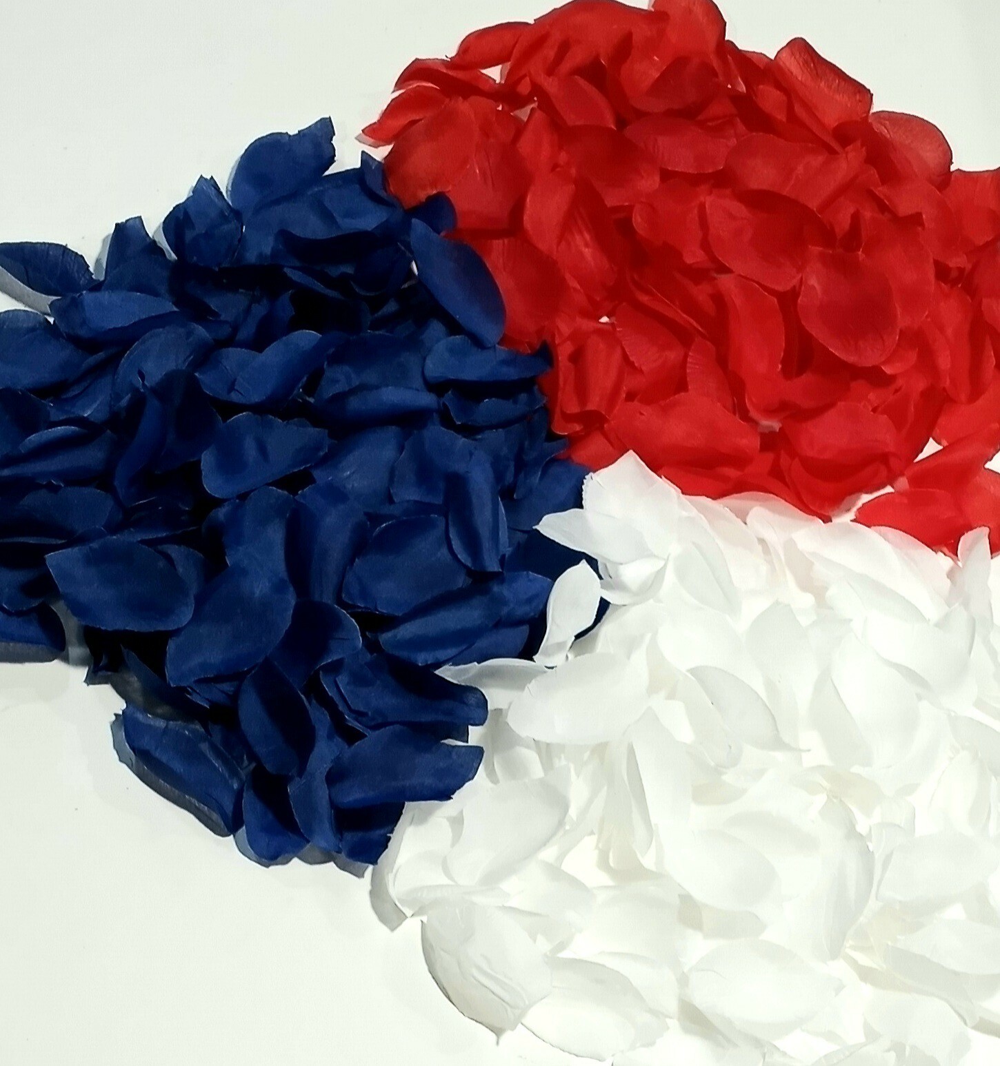 Red White & Blue Petal Silk Rose Flower USA Patriotic Confetti Craft Party Decor