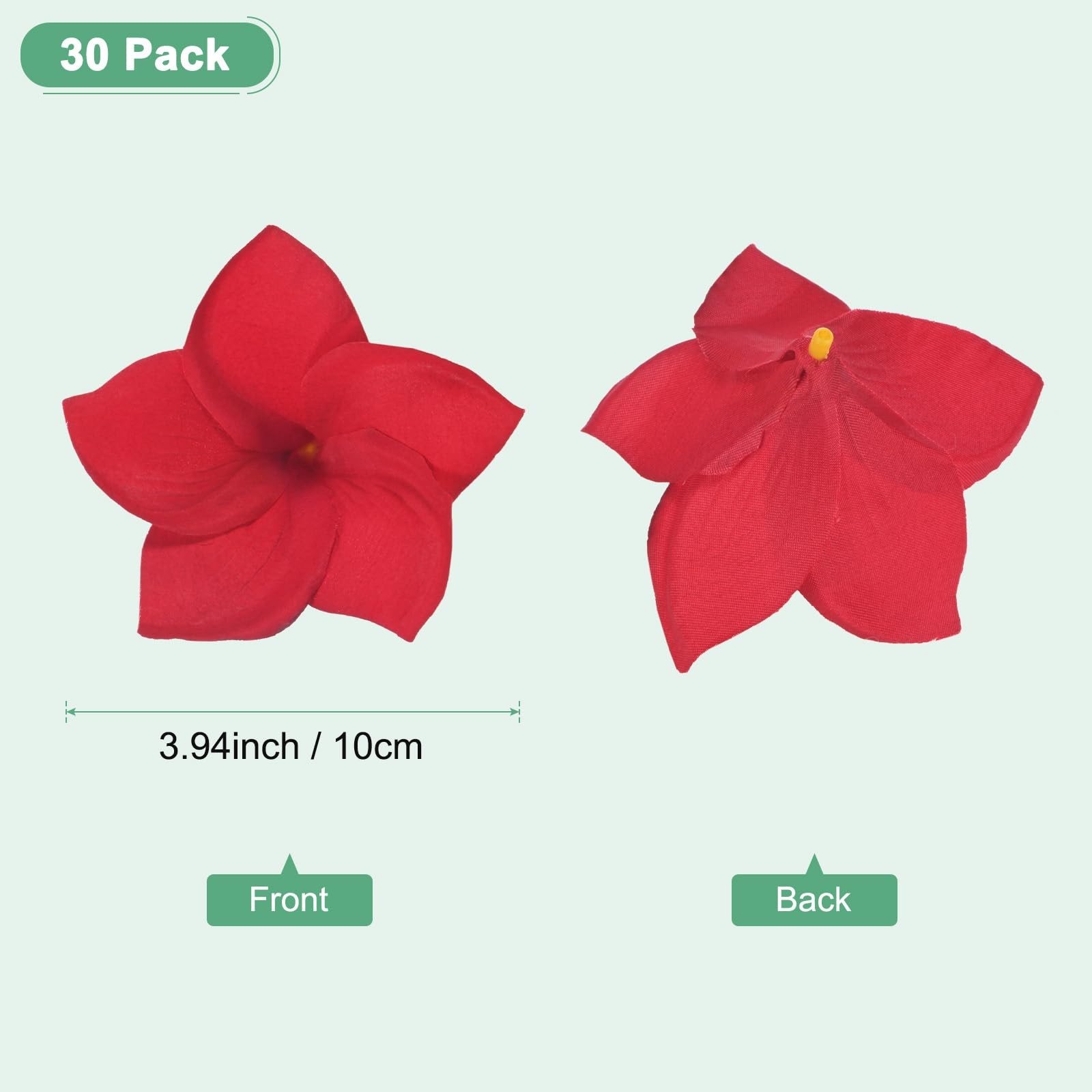 30-Pack Artificial Plumeria Flowers, Fake Silk Heads Flower Hawaiian Plumeria…