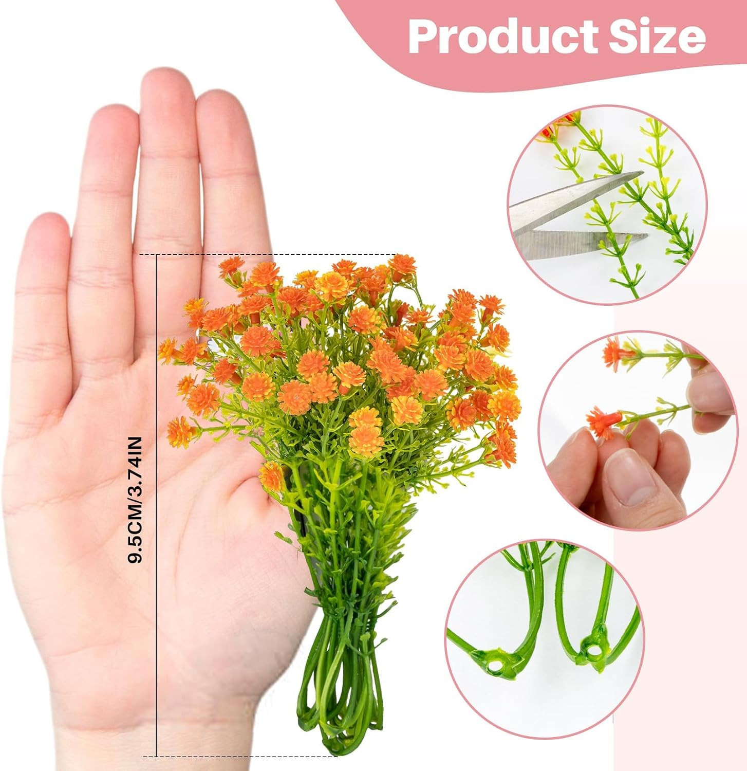 RAINFLOW Baby Breath Flowers Artificial Bulk – 100 Mini Artificial Flowers | Min