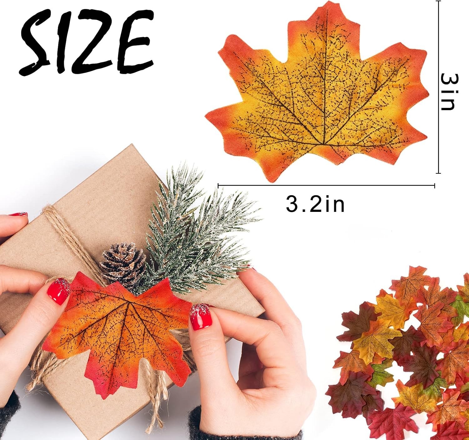 Fake Fall Maple Leaves, 300PCS Artificial Fall Leaves Faux Autumn Leaves for …