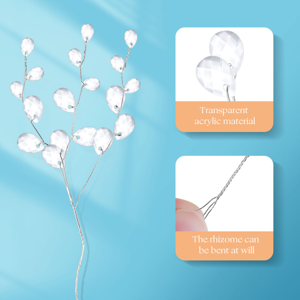 50 Stems 17CM Artificial Bouquets Acrylic Bead Drops Flower Branches Bead Sprays