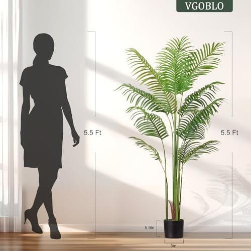 Artificial Palm Tree 5.5FT Tall Fake Tree Nearly Natural Large Tropical Faux …