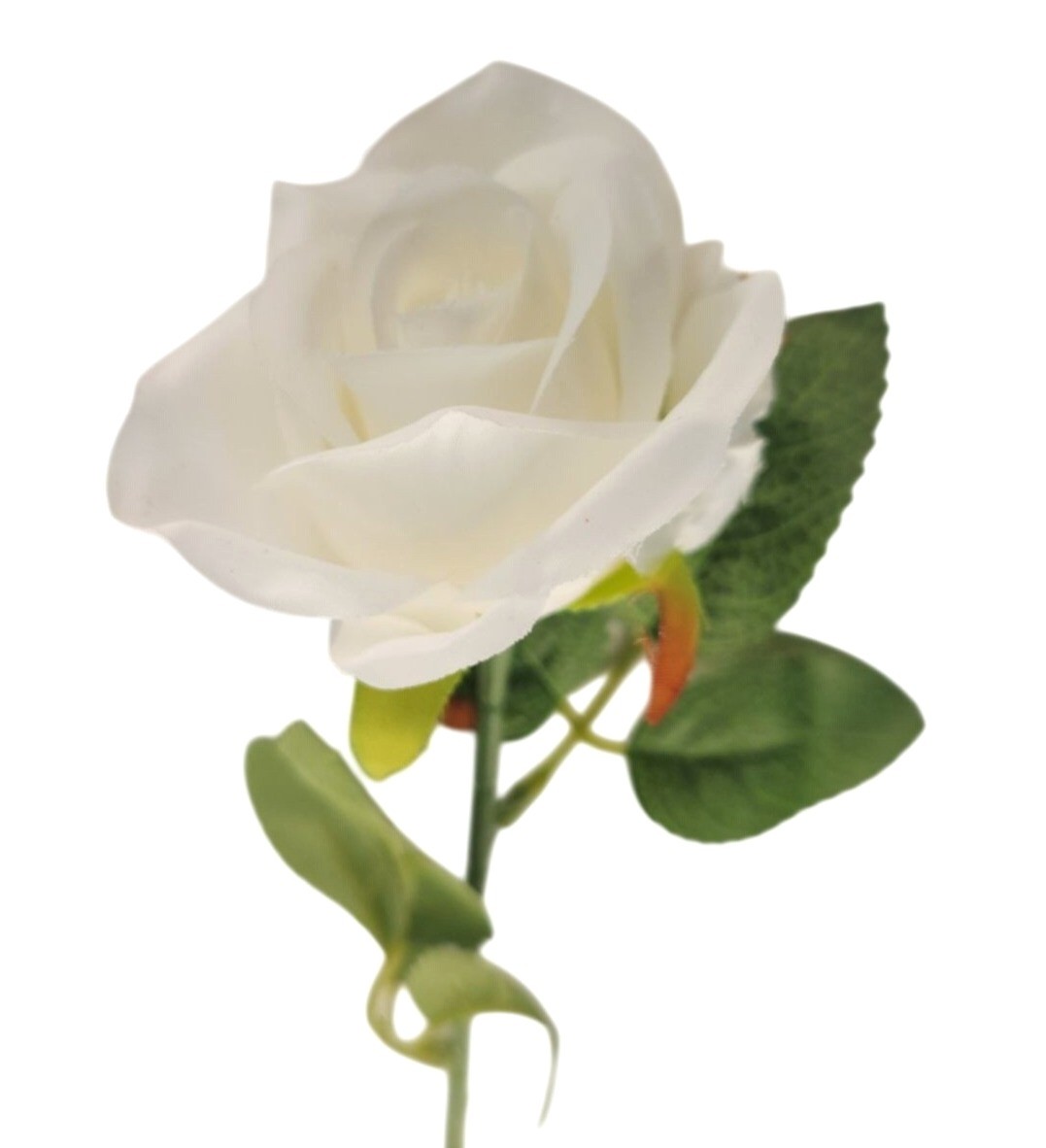 Set of 6 White Rose Stems Faux Roses Artificial White Flowers Farmhouse Wedding